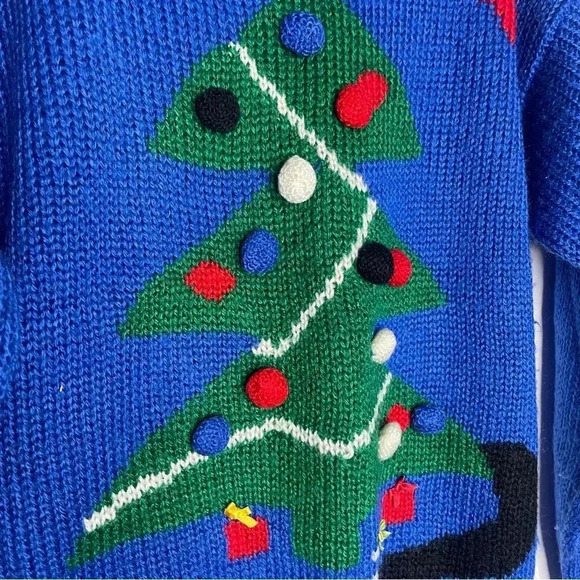 Adell barre Vintage Christmas Tree Holiday Sweater Size Medium - Picture 4 of 7